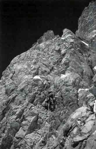 
Gasherbrum IV First Ascent West Face Central Spur - Yoo Huk-jae Climbing Above Camp III - American Alpine Journal 1998
